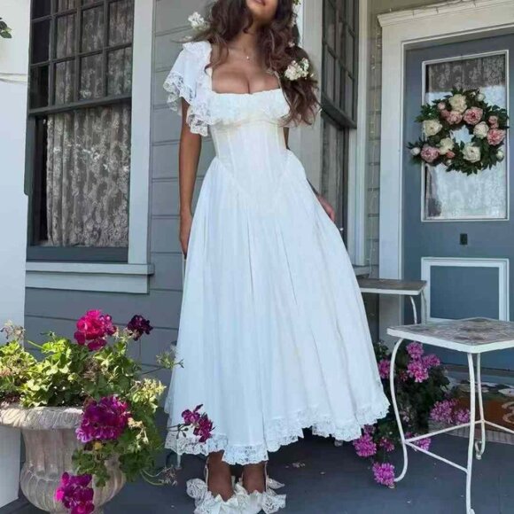 Selkie Dresses & Skirts - NEW Selkie The Ivory Cupid Midi Dress White Lace Party Wedding
